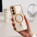 Etui z osłoną aparatu Tech-Protect MagFlex do Galaxy S26 FE do MagSafe, przezroczysto-złote (9/9)