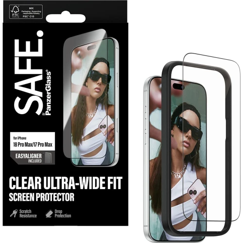 Szkło hartowane z aplikatorem SAFE by PanzerGlass Ultra-Wide Fit + EasyAligner do iPhone 18 Pro Max / 17 Pro Max (5/6)