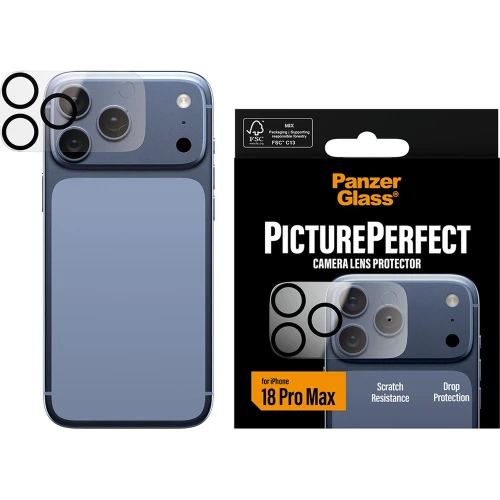 Szkło hartowane na aparat PanzerGlass PicturePerfect Camera Lens Protector dla iPhone 18 Pro Max, przezroczyste (2/6)