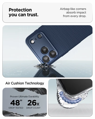 Etui Spigen Liquid Air do iPhone 18 Pro, granatowe (5/14)