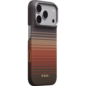 Etui aramidowe Pitaka Ultra-Slim Case do MagSafe, do iPhone 18 Pro / 17 Pro, brązowo-czarne z kevlarem