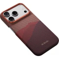 Etui aramidowe Pitaka Ultra-Slim Case do MagSafe, do iPhone 18 Pro / 17 Pro, czerwono-bordowe z kevlarem (2/7)