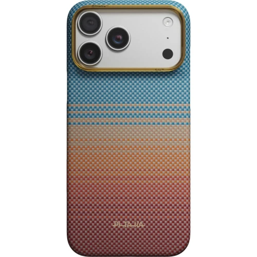 Etui aramidowe Pitaka Ultra-Slim Case do MagSafe, do iPhone 18 Pro Max / 17 Pro Max, brązowo-czarne z kevlarem (3/5)