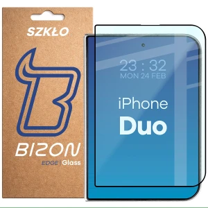 Szkło hartowane Bizon Glass Edge do iPhone Duo, czarna ramka