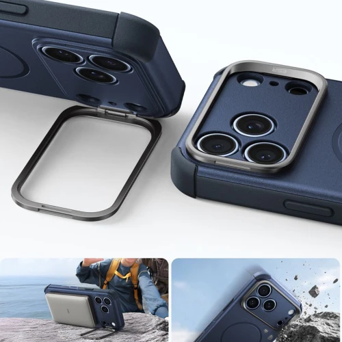 Etui ESR Cyber Tough Case Kickstand do MagSafe do iPhone 18 Pro / 17 Pro, granatowe (5/8)