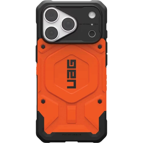 Etui pancerne UAG Pathfinder do MagSafe do iPhone 18 Pro / 17 Pro, pomarańczowa z czarnymi elementami (1/5)