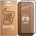 Matowe szkło hartowane Bizon Glass Matte do Xiaomi POCO F9 Ultra, czarna ramka (1/4)