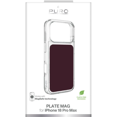 Etui Puro Plate Mag do iPhone 18 Pro Max / 17 Pro Max do MagSafe, przezroczysto-bordowe (2/2)