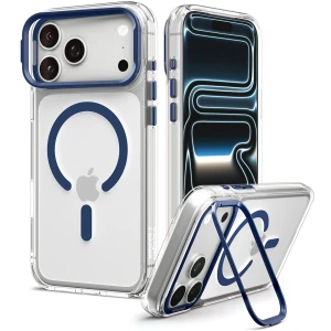 Etui Spigen Ultra Hybrid Optik S Mag do MagSafe do iPhone 18 Pro / 17 Pro, przezroczysto-granatowe