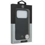 Etui Mercedes Leather Semi Wrap Wood Effect MagSafe do iPhone 18 Pro Max / 17 Pro Max, czarne