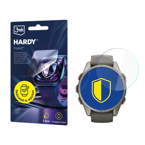 Szkło hybrydowe na smartwatch, 3mk Hardy Fusion do Garmin Fenix 9 43mm, 3 sztuki