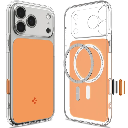 Etui Spigen Ultra Hybrid T Mag (CC) do MagSafe do iPhone 18 Pro, przezroczysto-pomarańczowe (9/15)