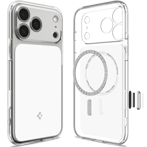 Etui Spigen Ultra Hybrid T Mag (CC) do MagSafe do iPhone 18 Pro, przezroczysto-białe (9/15)
