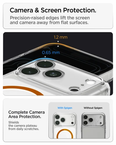 Etui Spigen Ultra Hybrid Mag do MagSafe do iPhone 18 Pro Max, przezroczysto-pomarańczowe (2/16)