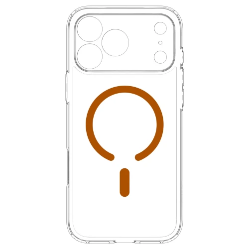 Etui Spigen Ultra Hybrid Mag do MagSafe do iPhone 18 Pro Max, przezroczysto-pomarańczowe (12/16)