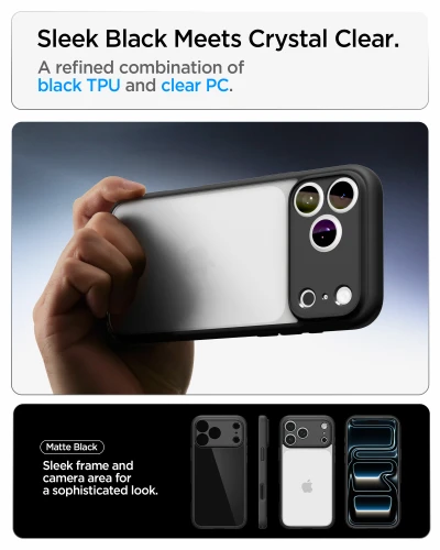 Etui Spigen Ultra Hybrid do iPhone 18 Pro, przezroczysto-czarne (6/13)