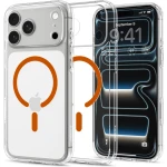 Etui Spigen Ultra Hybrid Mag do MagSafe do iPhone 18 Pro, przezroczysto-pomarańczowe