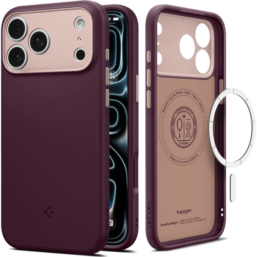 Etui Spigen Nano Pop Mag do MagSafe do iPhone 18 Pro, bordowo-różowe (1/9)