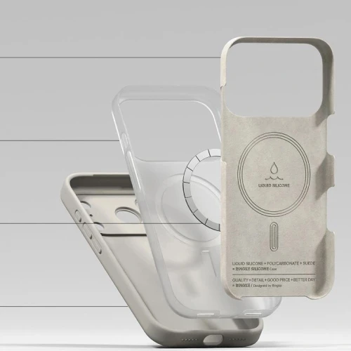 Etui Ringke Silicone Magnetic CC do MagSafe do iPhone 18 Pro, beżowe (6/9)