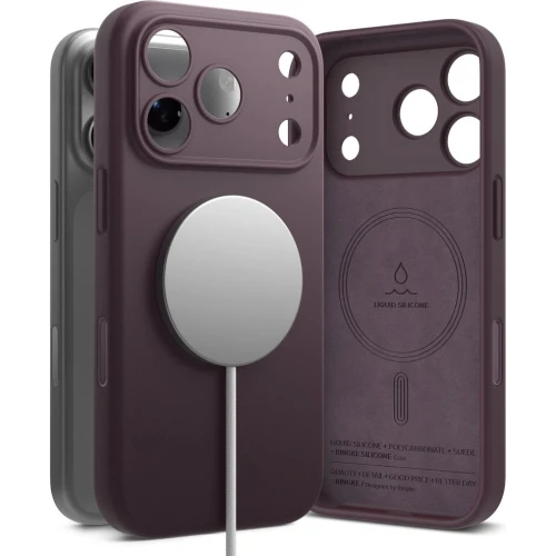 Etui Ringke Silicone Magnetic CC do MagSafe do iPhone 18 Pro Max, burgundowe (5/9)