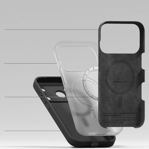 Etui Ringke Silicone Magnetic CC do MagSafe do iPhone 18 Pro Max, czarne (6/9)