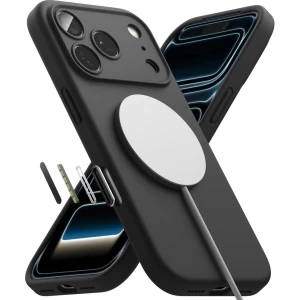 Etui Ringke Silicone Magnetic CC do MagSafe do iPhone 18 Pro, czarne