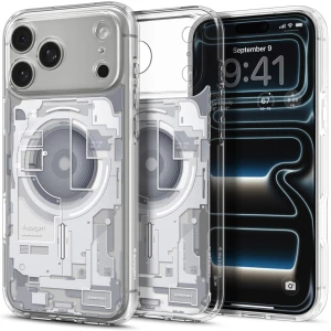 Etui Spigen Ultra Hybrid Mag do MagSafe do iPhone 18 Pro, przezroczysto-białe (Zero One)