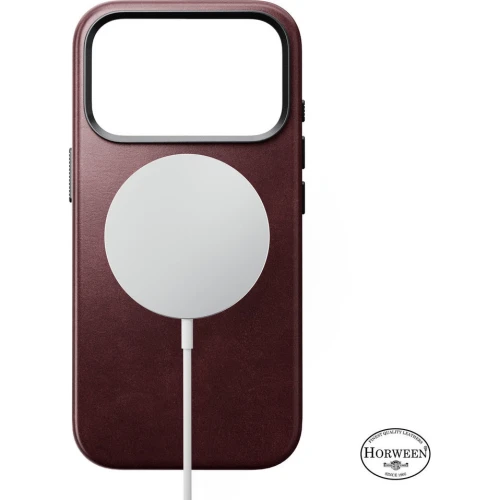 Skórzane etui Nomad Traditional Leather Case Horween Series do MagSafe do iPhone 18 Pro / 17 Pro, bordowe (5/9)
