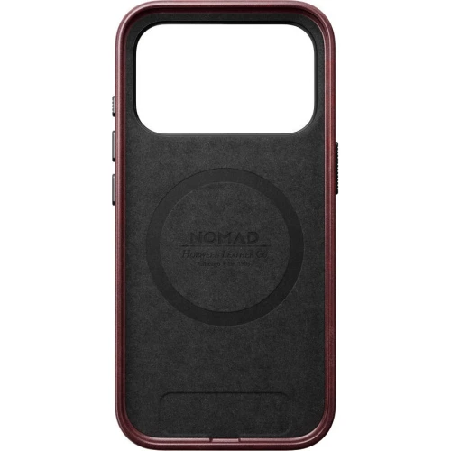 Skórzane etui Nomad Traditional Leather Case Horween Series do MagSafe do iPhone 18 Pro / 17 Pro, bordowe (9/9)