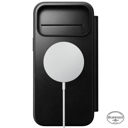 Etui z klapką Nomad Modern Leather Folio Horween Series do MagSafe, do iPhone 18 Pro Max / 17 Pro Max, czarne (5/13)