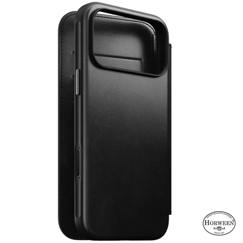 Etui z klapką Nomad Modern Leather Folio Horween Series do MagSafe, do iPhone 18 Pro Max / 17 Pro Max, czarne (6/13)