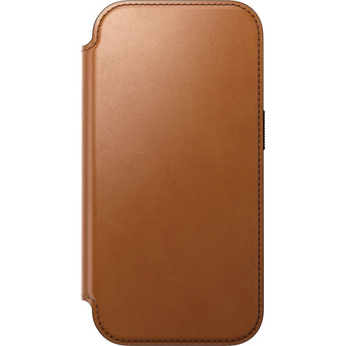 Etui z klapką Nomad Modern Leather Folio Horween Series do MagSafe, do iPhone 18 Pro / 17 Pro, jasnobrązowe (11/12)