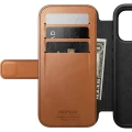 Etui z klapką Nomad Modern Leather Folio Horween Series do MagSafe, do iPhone 18 Pro / 17 Pro, jasnobrązowe (12/12)