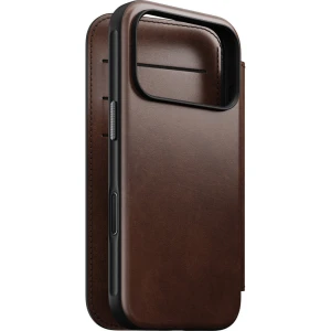 Etui z klapką Nomad Modern Leather Folio Horween Series do MagSafe, do iPhone 18 Pro / 17 Pro, rustykalne brązowe