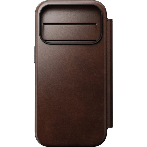 Etui z klapką Nomad Modern Leather Folio Horween Series do MagSafe, do iPhone 18 Pro / 17 Pro, rustykalne brązowe (2/13)