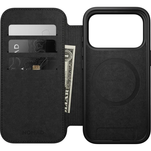 Etui z klapką Nomad Modern Leather Folio do MagSafe, do iPhone 18 Pro / 17 Pro, jasnobrązowe (3/9)