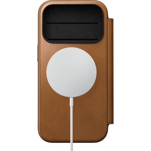 Etui z klapką Nomad Modern Leather Folio do MagSafe, do iPhone 18 Pro / 17 Pro, jasnobrązowe (5/9)