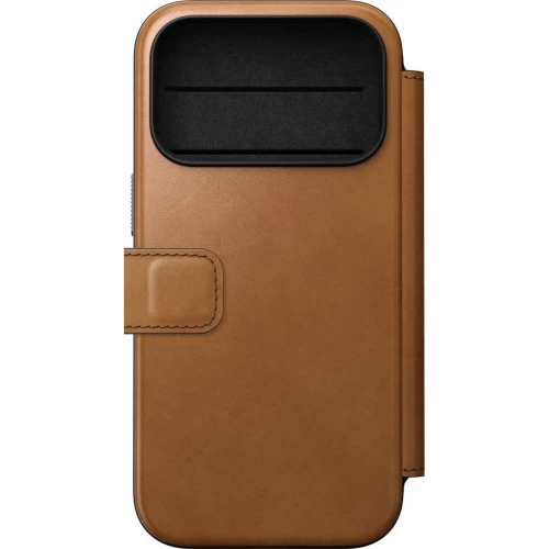 Etui z klapką Nomad Modern Leather Folio do MagSafe, do iPhone 18 Pro / 17 Pro, jasnobrązowe (6/9)