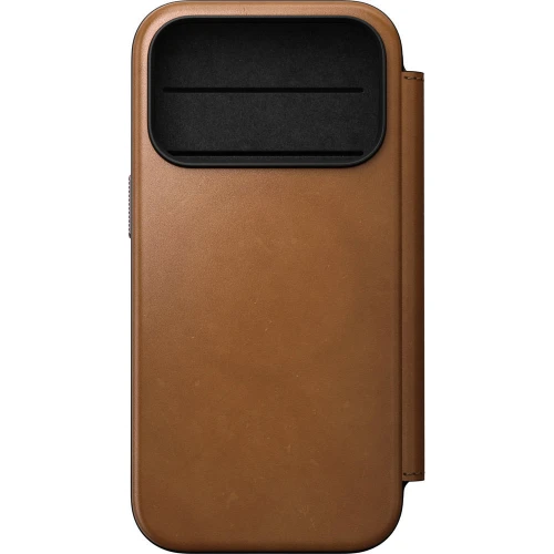 Etui z klapką Nomad Modern Leather Folio do MagSafe, do iPhone 18 Pro / 17 Pro, jasnobrązowe (7/9)