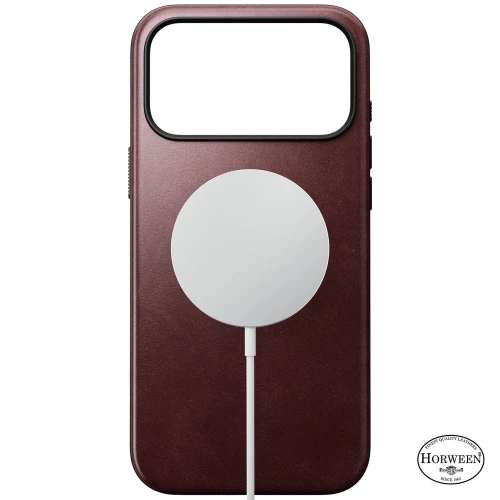 Etui z naturalnej skóry Nomad Modern Leather Case Horween Series do MagSafe do iPhone 18 Pro Max / 17 Pro Max, bordowe (5/9)