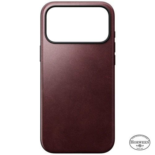 Etui z naturalnej skóry Nomad Modern Leather Case Horween Series do MagSafe do iPhone 18 Pro Max / 17 Pro Max, bordowe (8/9)