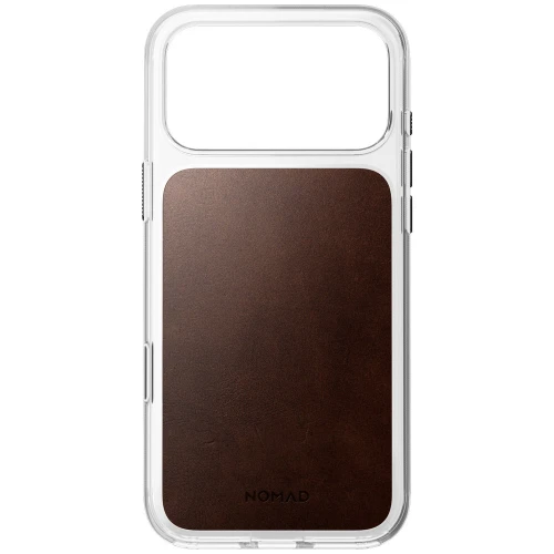 Etui z naturalnej skóry do iPhone 18 Pro Max / 17 Pro Max, Nomad Clear Leather Case Horween Series do MagSafe, przezroczysto-rustykalne brązowe (2/9)