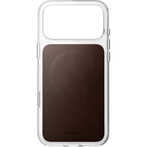 Etui z naturalnej skóry do iPhone 18 Pro Max / 17 Pro Max, Nomad Clear Leather Case Horween Series do MagSafe, przezroczysto-rustykalne brązowe (4/9)