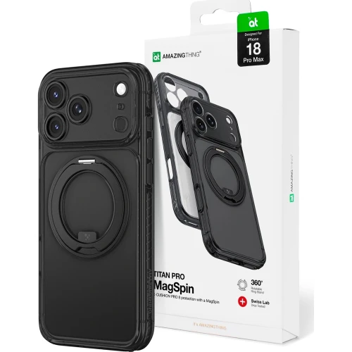 Etui AmazingThing Titan Pro Spin Lens do iPhone 18 Pro Max, czarne (1/8)