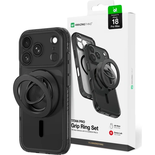 Etui AmazingThing Titan Pro Lens Ring Set do iPhone 18 Pro Max, czarne (1/8)