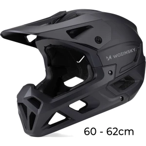 OUTLET: Kask rowerowy Wozinsky Fullface HT-58 z odpinanym daszkiem 60-62 cm, czarny