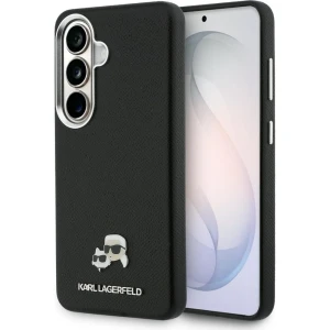 OUTLET: Etui Karl Lagerfeld Saffiano Full Wrapped MagSafe do Galaxy S26, czarne z wzorem projektanta i Choupette