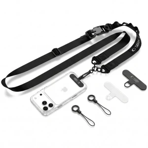 OUTLET: Uniwersalna smycz do telefonu Tech Protect C9S Rope Crossbody, czarna