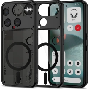OUTLET: Etui Tech-Protect MagMat MagSafe do Nothing Phone 3, przezroczysto-czarne