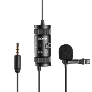 OUTLET: Mikrofon krawatowy, BOYA BY-M1 Pro II, przewód 6 m, minijack 3.5 mm, klips, pojemnościowy, czarny